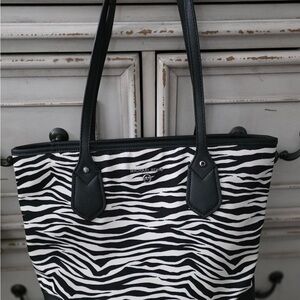 Michael Kors Zebra Stripe Tote in Black and White